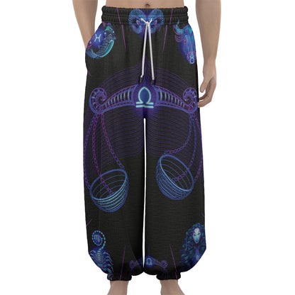 Libra And Astrological Signs Print Lantern Pants