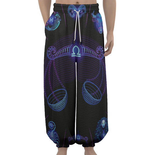 Libra And Astrological Signs Print Lantern Pants
