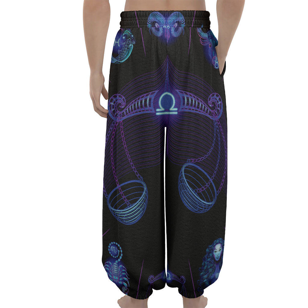 Libra And Astrological Signs Print Lantern Pants