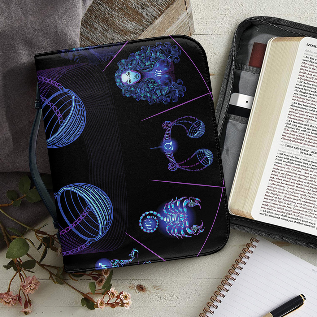 Libra And Astrological Signs Print Leather Bible Cover