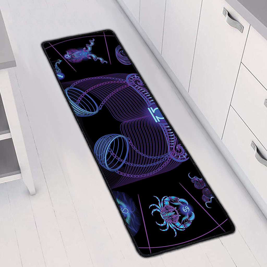 Libra And Astrological Signs Print Long Kitchen Mat