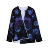 Libra And Astrological Signs Print Long Sleeve Short Coat