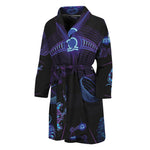 Libra And Astrological Signs Print Men's Bathrobe