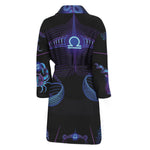 Libra And Astrological Signs Print Men's Bathrobe