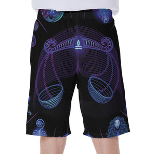 Libra And Astrological Signs Print Men's Beach Shorts