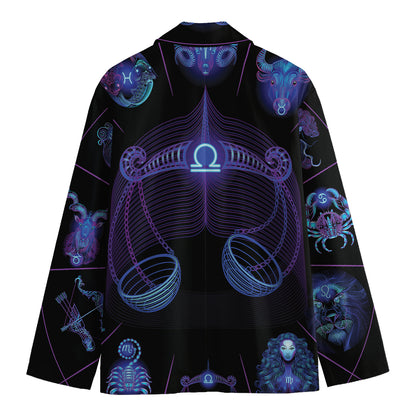 Libra And Astrological Signs Print Men's Blazer