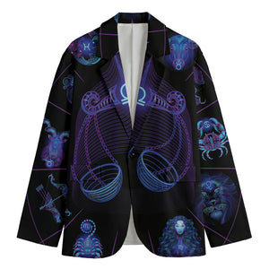 Libra And Astrological Signs Print Men's Cotton Blazer