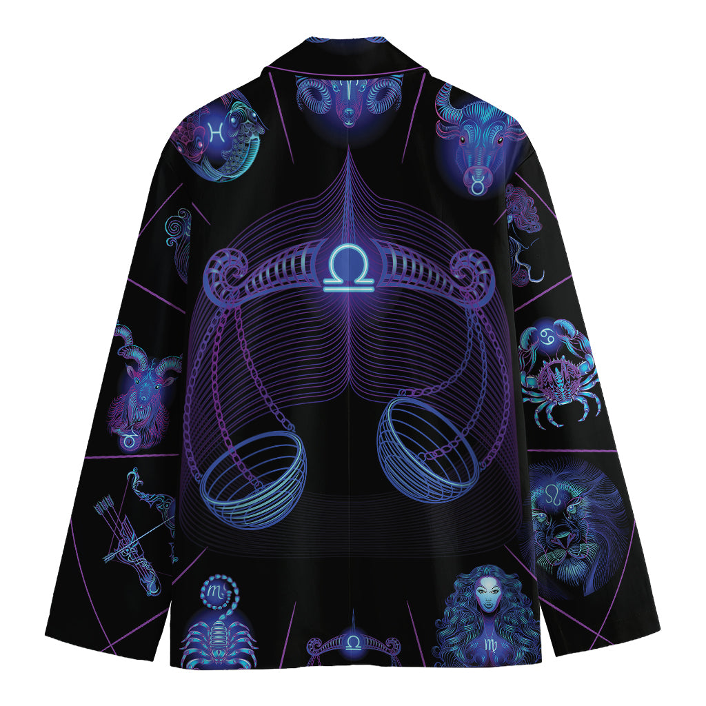 Libra And Astrological Signs Print Men's Cotton Blazer