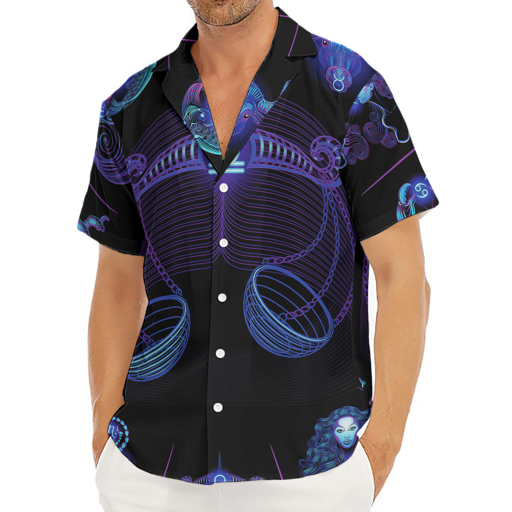 Libra And Astrological Signs Print Men's Deep V-Neck Shirt