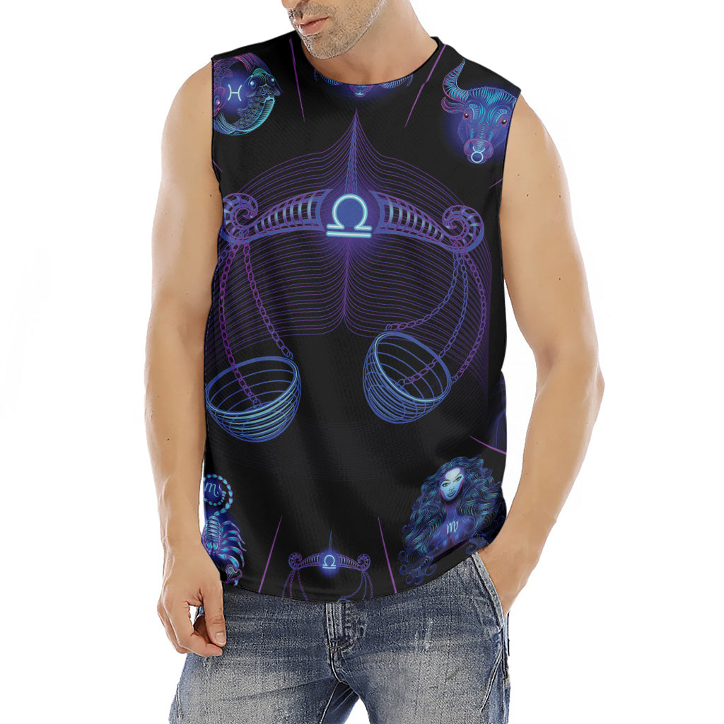 Libra And Astrological Signs Print Men's Fitness Tank Top