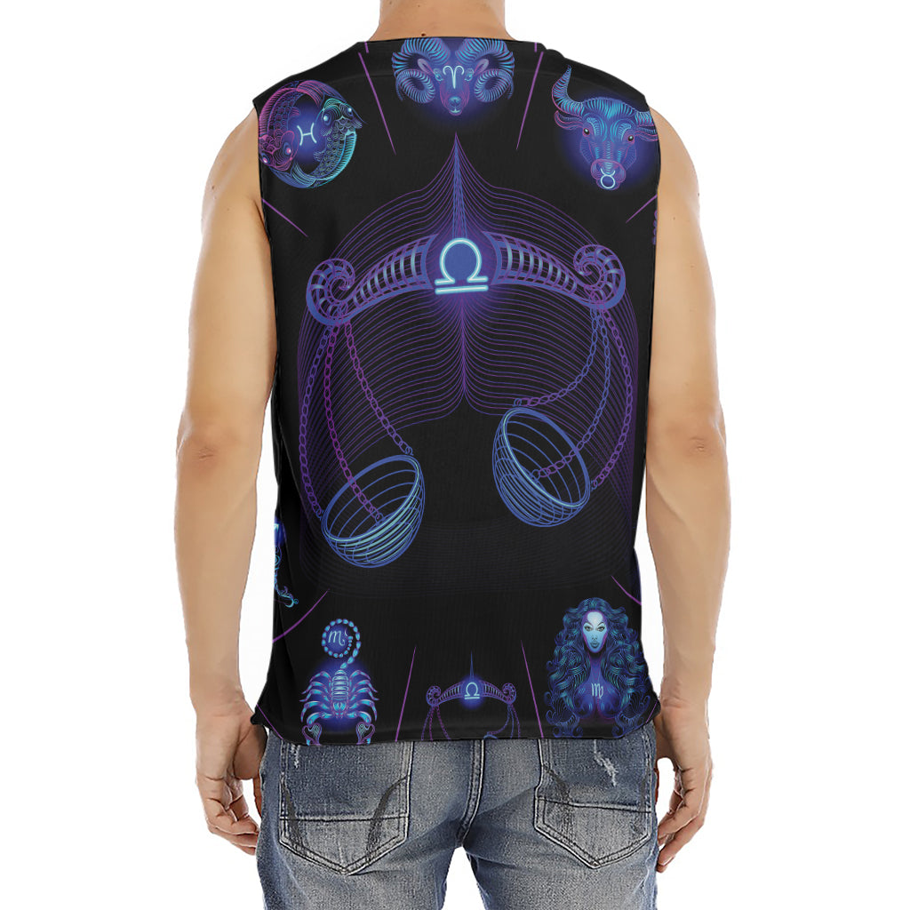 Libra And Astrological Signs Print Men's Fitness Tank Top