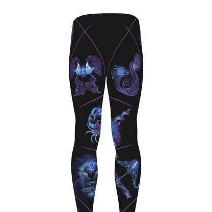 Libra And Astrological Signs Print Men's leggings