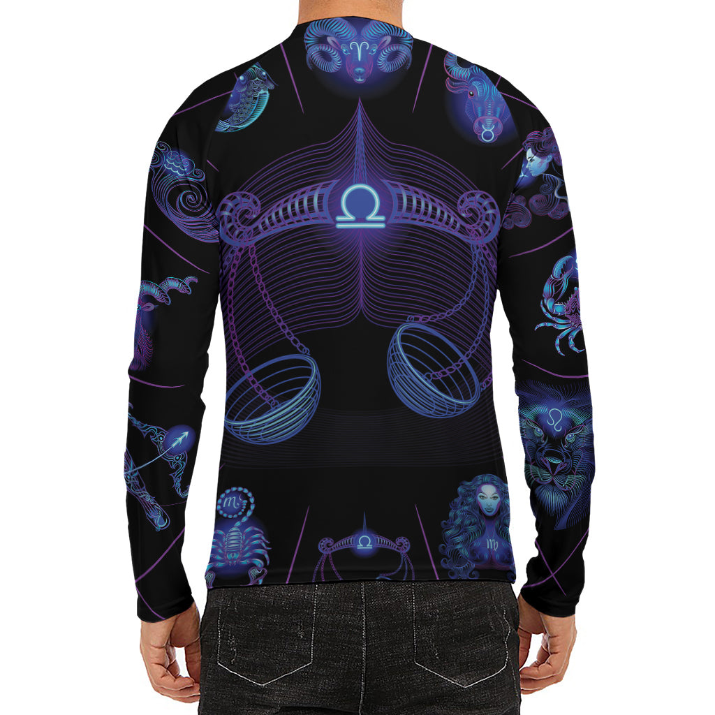 Libra And Astrological Signs Print Men's Long Sleeve Rash Guard