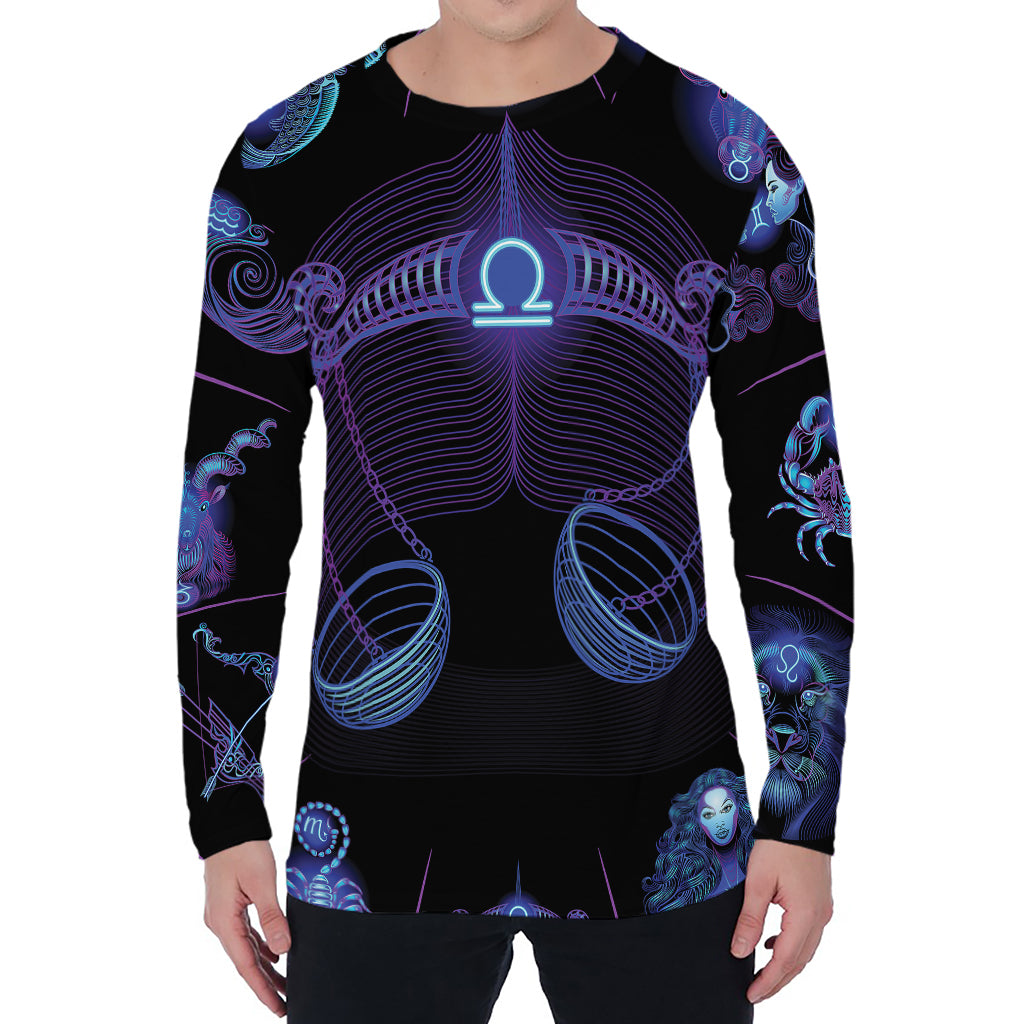 Libra And Astrological Signs Print Men's Long Sleeve T-Shirt