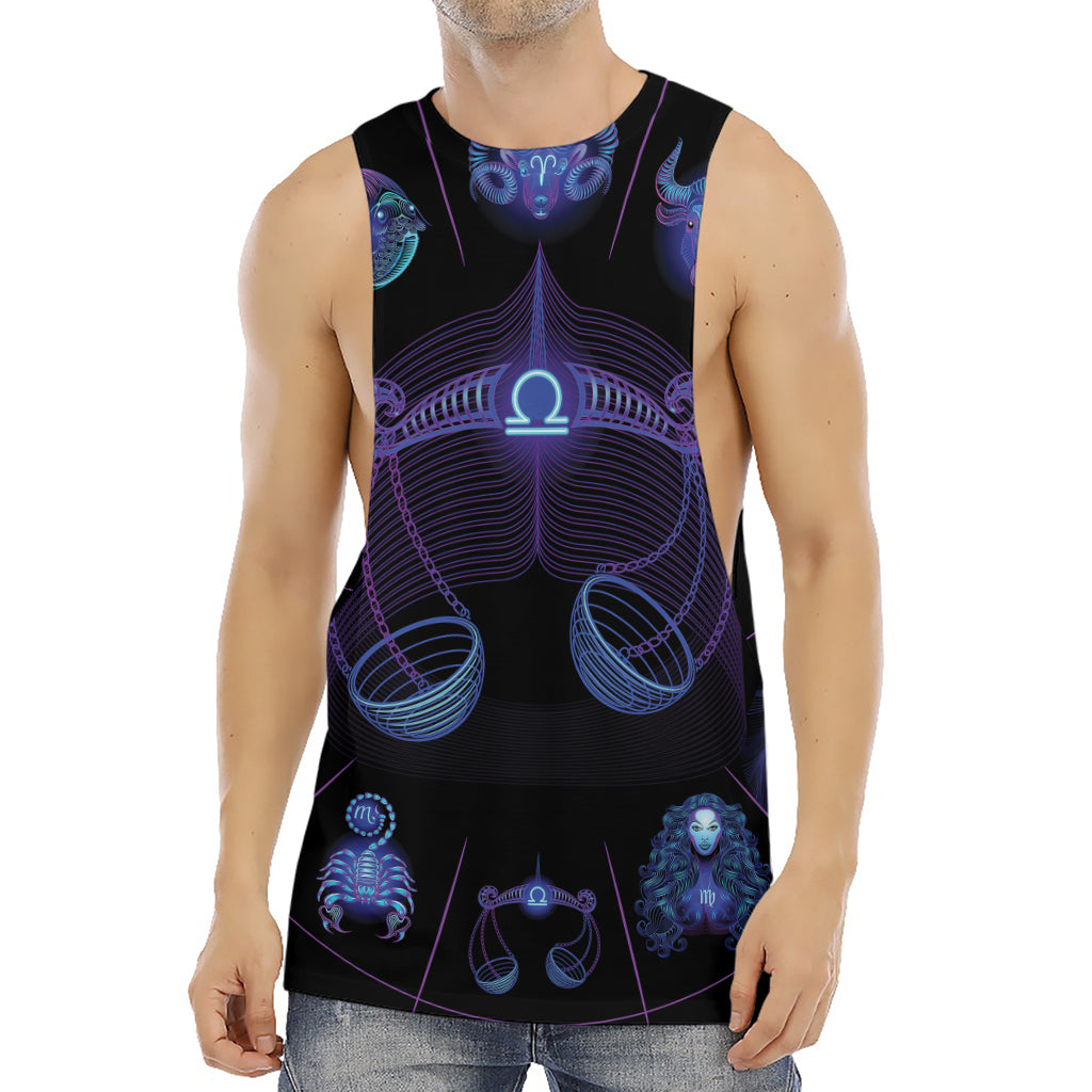Libra And Astrological Signs Print Men's Muscle Tank Top