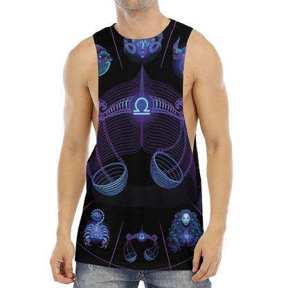 Libra And Astrological Signs Print Men's Muscle Tank Top