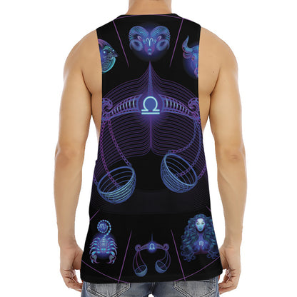 Libra And Astrological Signs Print Men's Muscle Tank Top