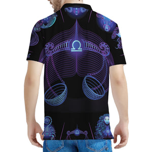 Libra And Astrological Signs Print Men's Polo Shirt