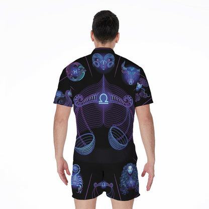 Libra And Astrological Signs Print Men's Rompers