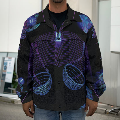 Libra And Astrological Signs Print Men's Shirt Jacket