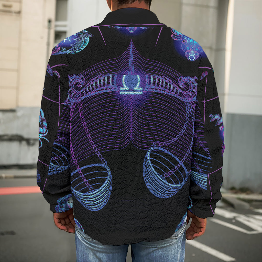 Libra And Astrological Signs Print Men's Shirt Jacket