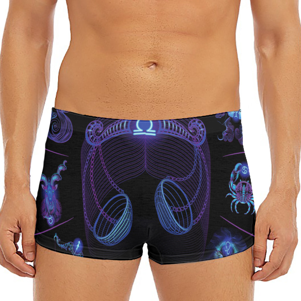 Libra And Astrological Signs Print Men's Short Boxer Briefs