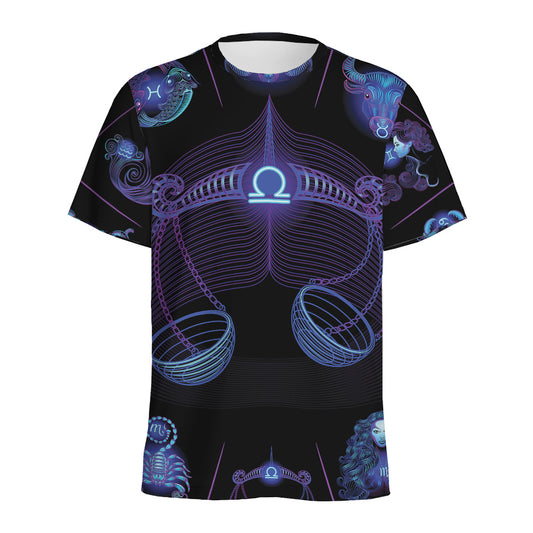Libra And Astrological Signs Print Men's Sports T-Shirt