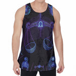 Libra And Astrological Signs Print Men's Velvet Tank Top