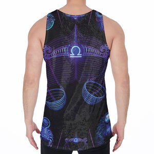 Libra And Astrological Signs Print Men's Velvet Tank Top