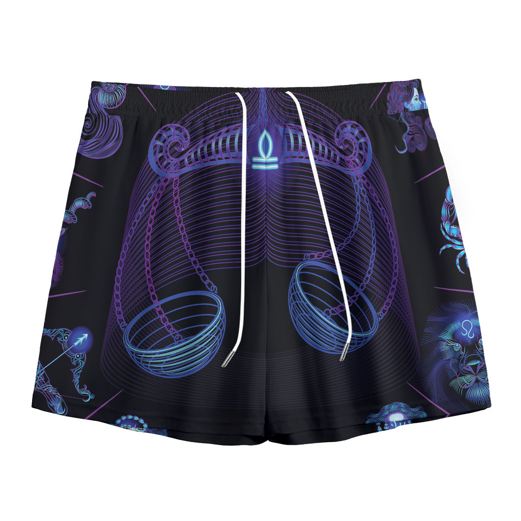 Libra And Astrological Signs Print Mesh Shorts