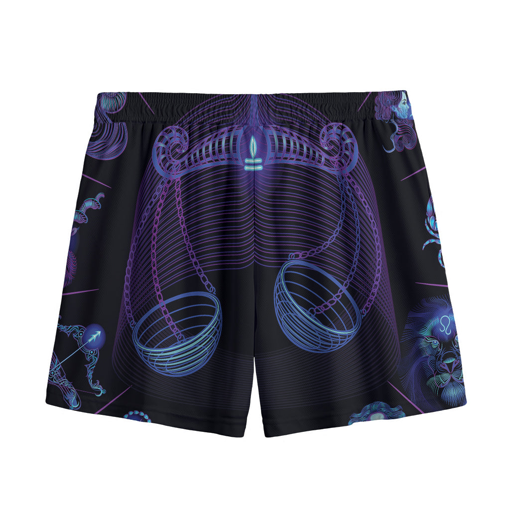 Libra And Astrological Signs Print Mesh Shorts