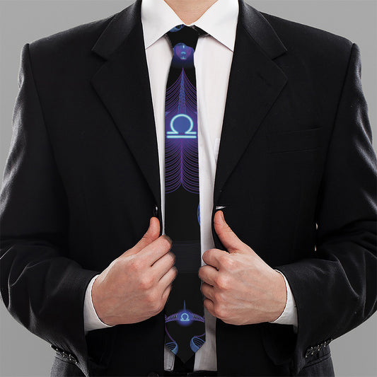Libra And Astrological Signs Print Necktie