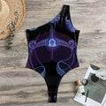 Libra And Astrological Signs Print One Shoulder Bodysuit