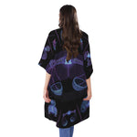 Libra And Astrological Signs Print Open Front Beach Cover Up