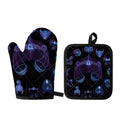 Libra And Astrological Signs Print Oven Mitt And Pot Holder Set