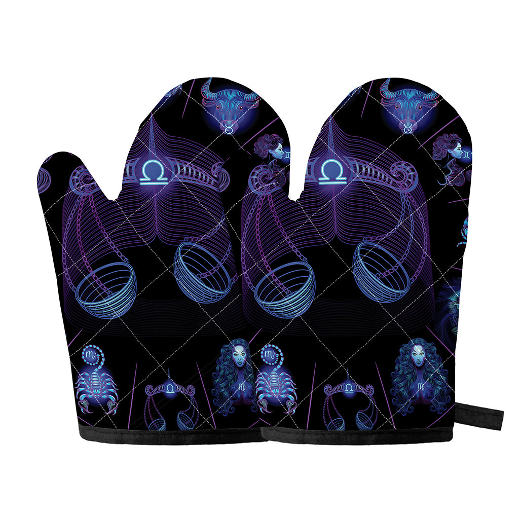 Libra And Astrological Signs Print Oven Mitts