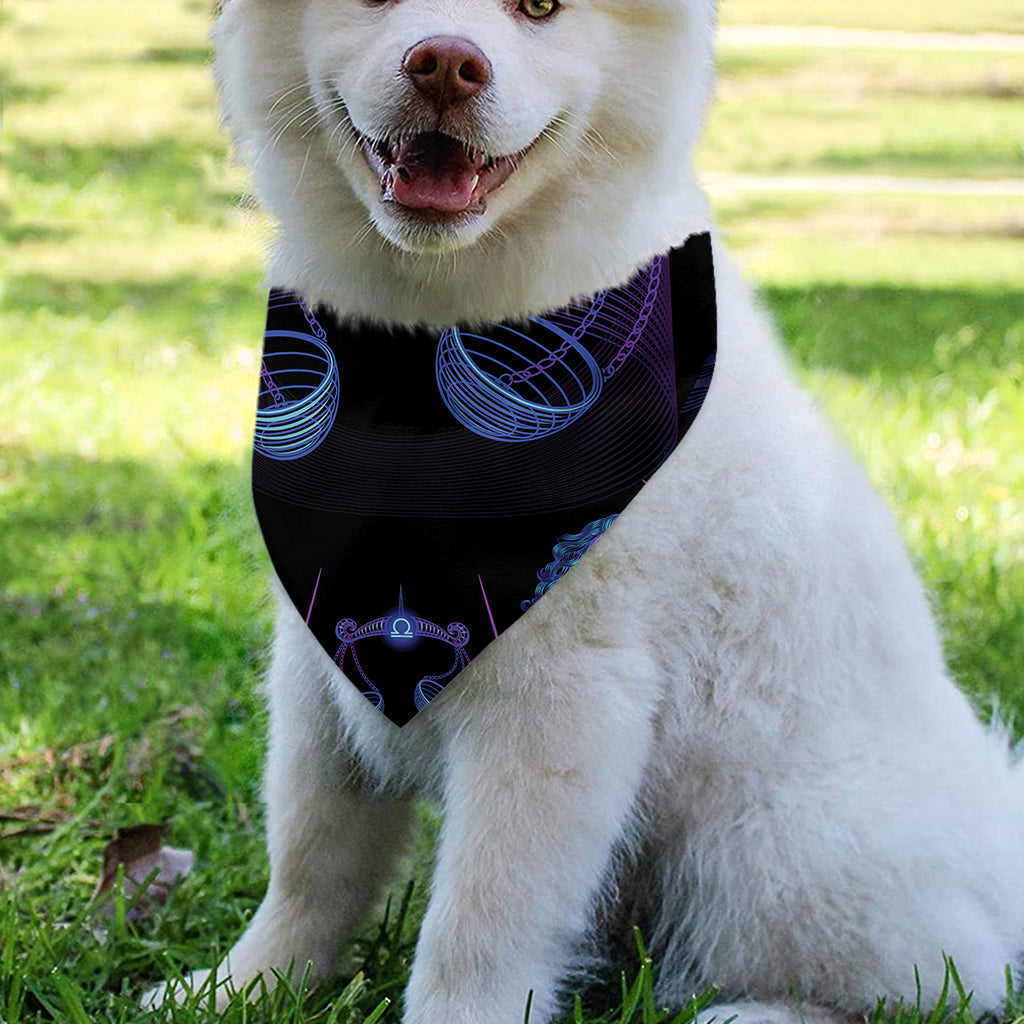 Libra And Astrological Signs Print Over The Collar Dog Bandana