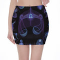Libra And Astrological Signs Print Pencil Mini Skirt