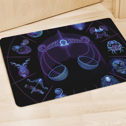 Libra And Astrological Signs Print Polyester Doormat