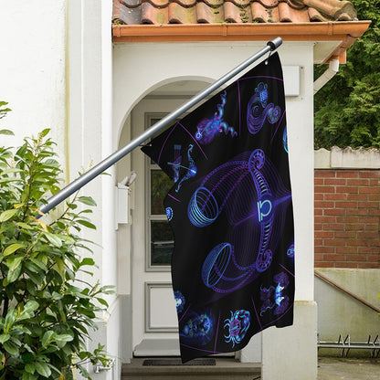 Libra And Astrological Signs Print Polyester Flag