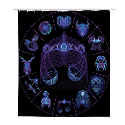 Libra And Astrological Signs Print Polyester Shower Curtain