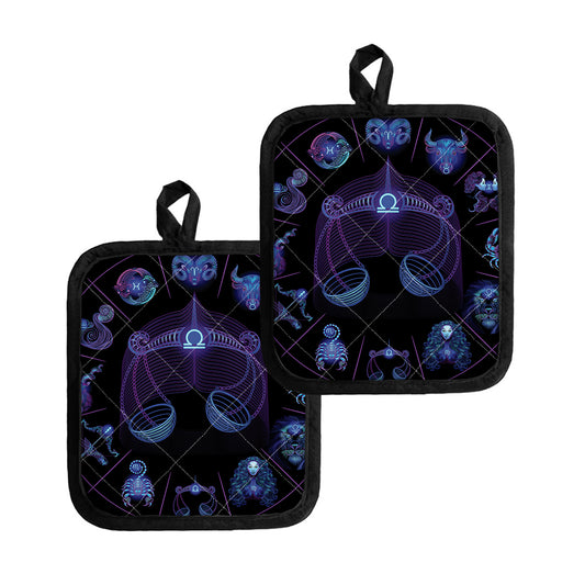 Libra And Astrological Signs Print Pot Holders