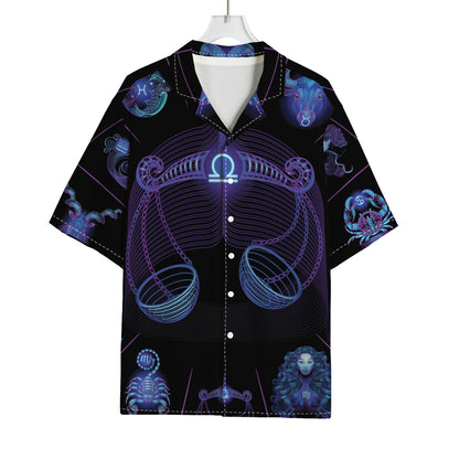 Libra And Astrological Signs Print Rayon Hawaiian Shirt