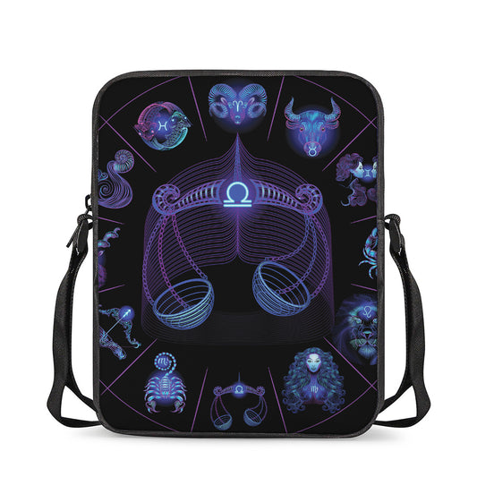 Libra And Astrological Signs Print Rectangular Crossbody Bag