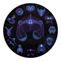 Libra And Astrological Signs Print Round Blanket