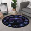 Libra And Astrological Signs Print Round Rug