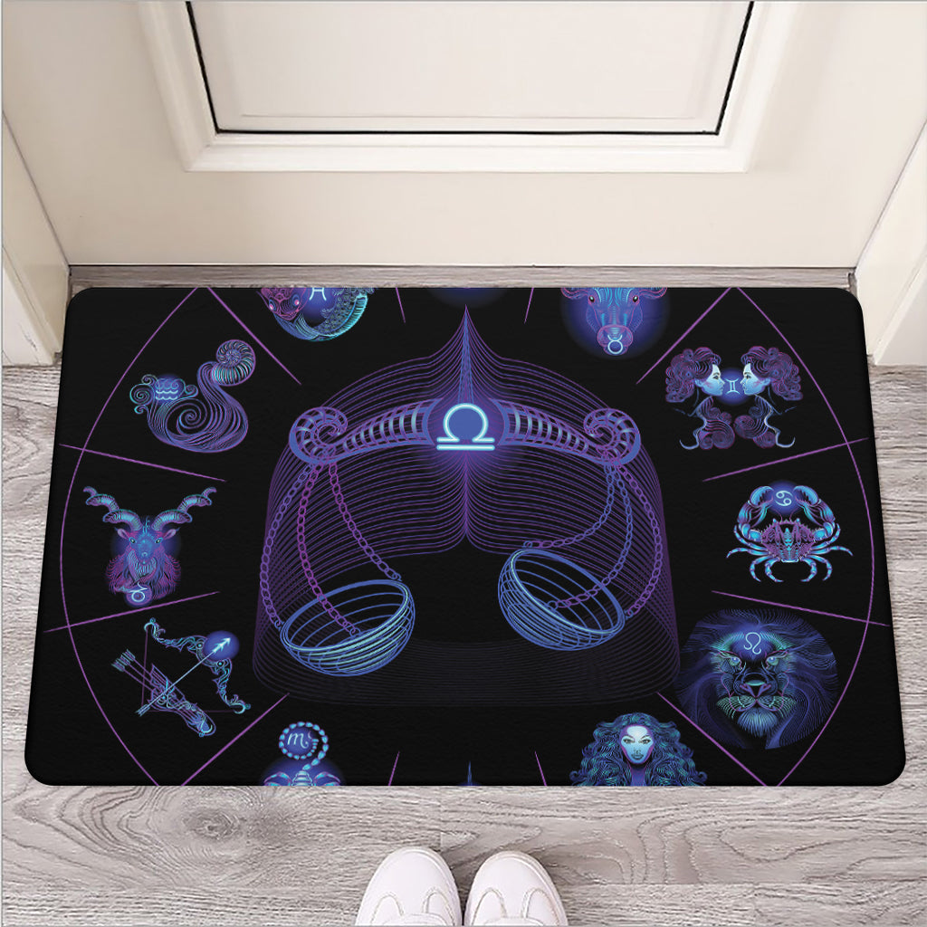 Libra And Astrological Signs Print Rubber Doormat