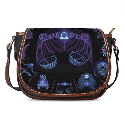 Libra And Astrological Signs Print Saddle Bag