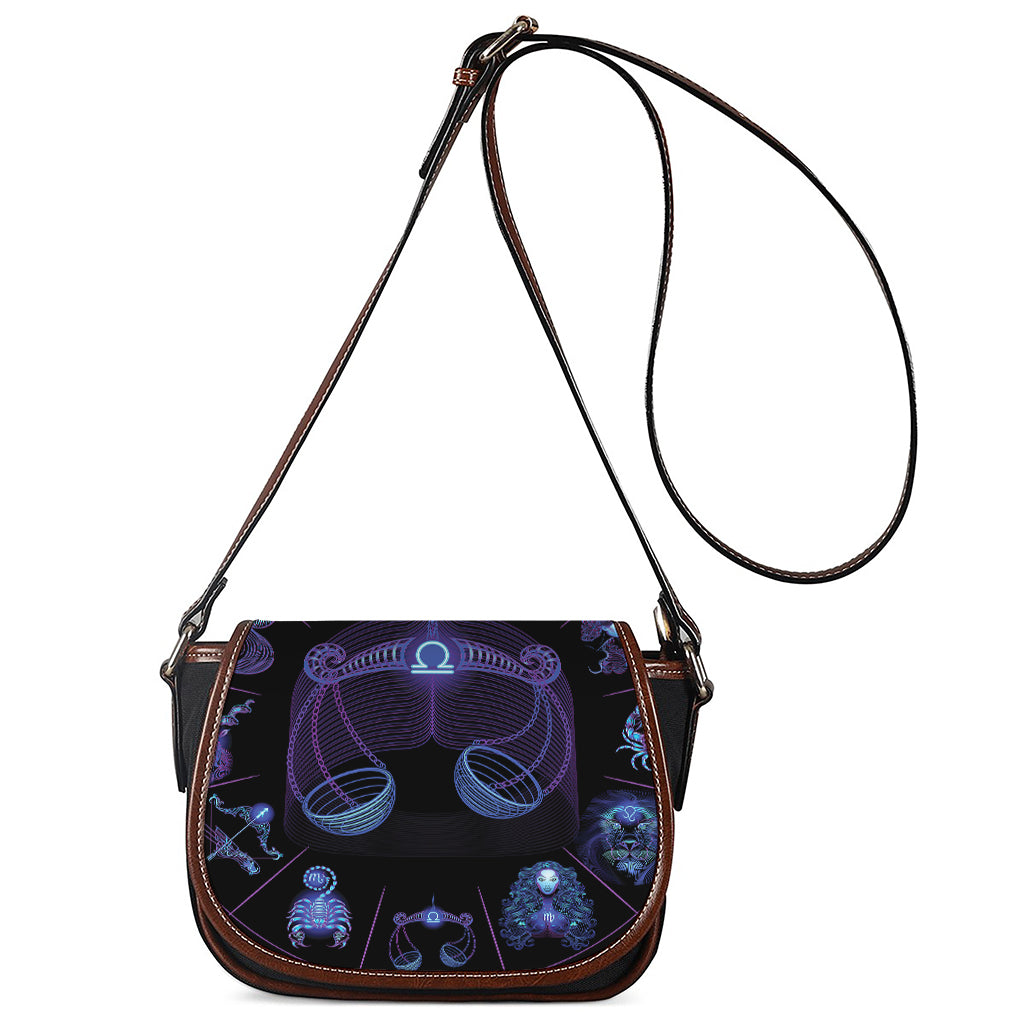 Libra And Astrological Signs Print Saddle Bag