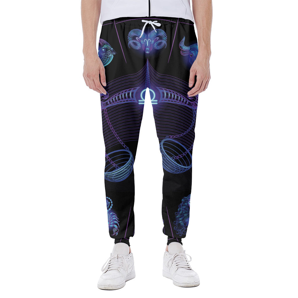 Libra And Astrological Signs Print Scuba Joggers